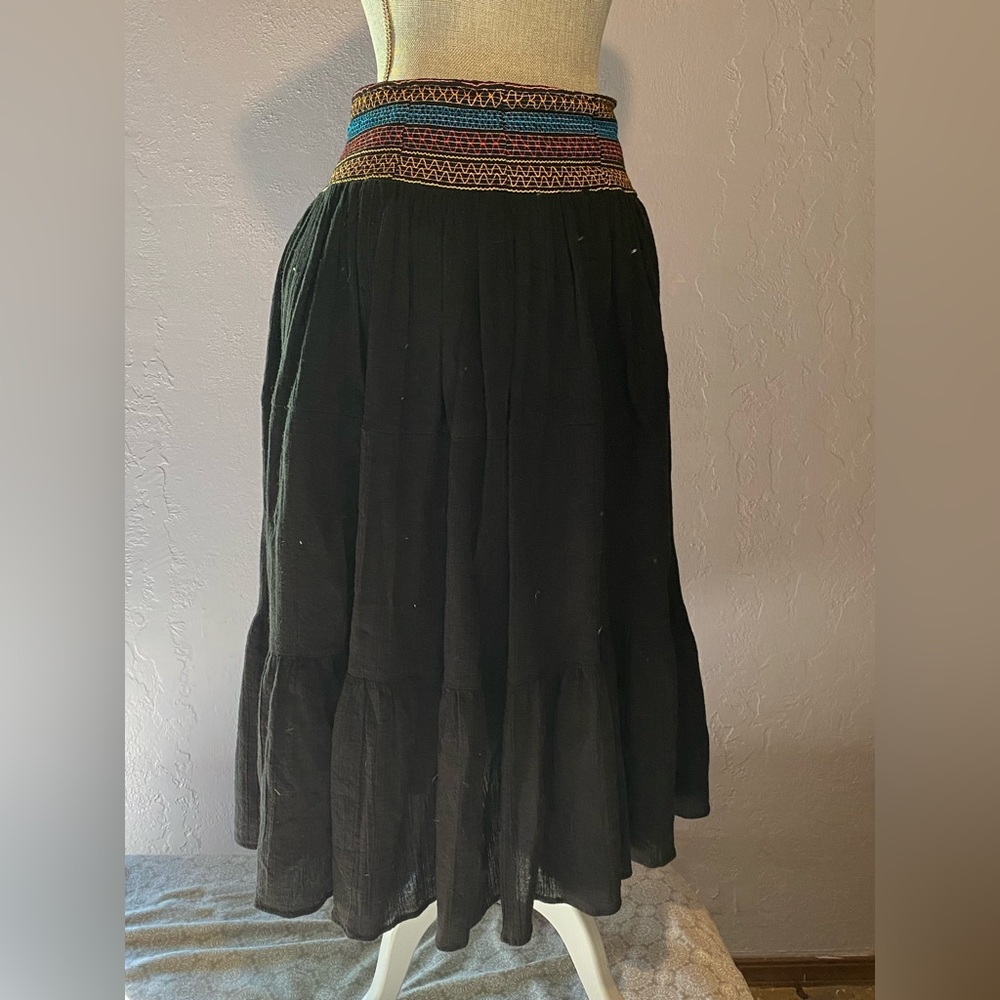 Black maxi skirt - Gypsy - Circle Skirt